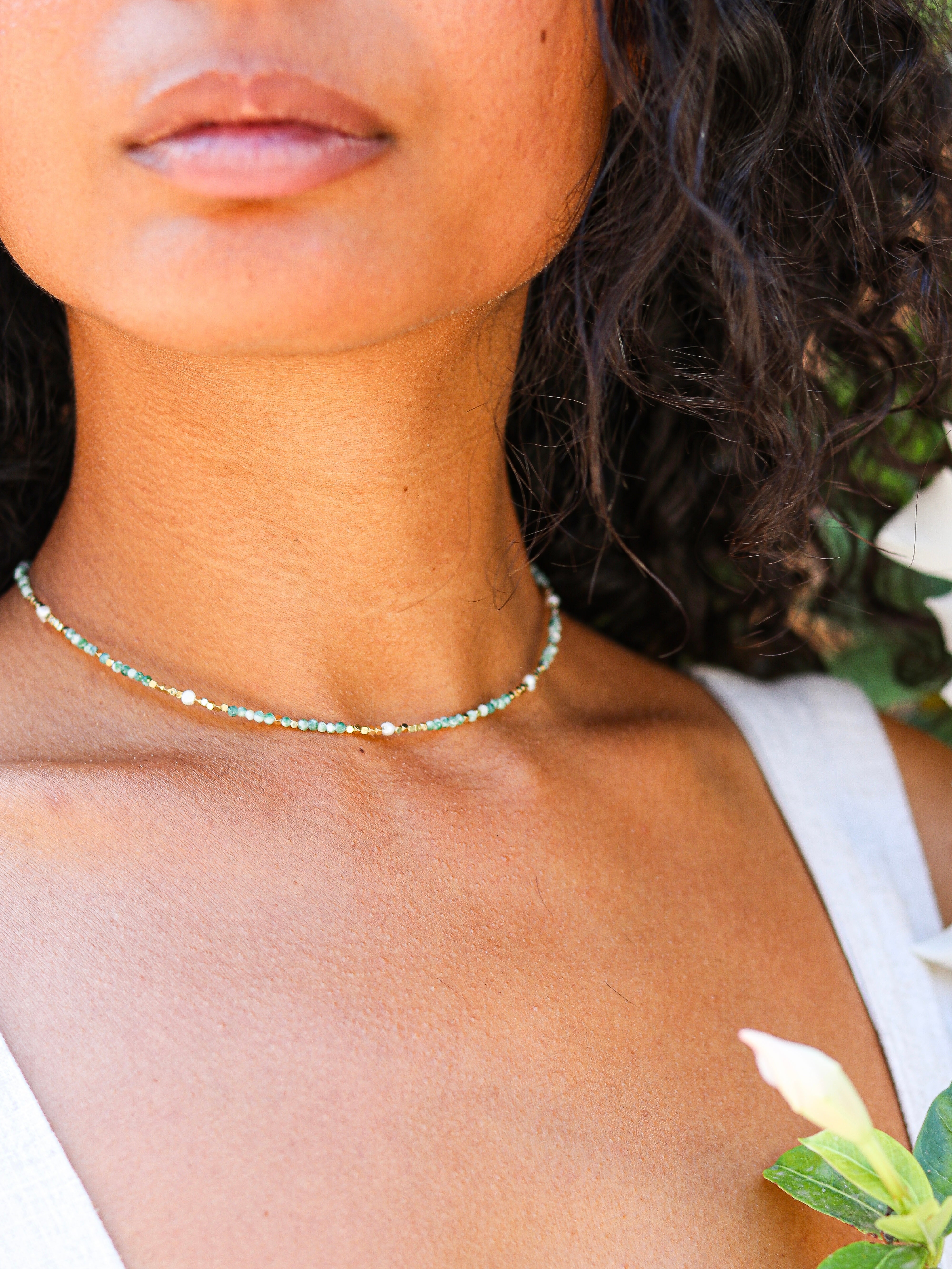 Talaia Bijoux Colliers Collier Gaïa vert Bijoux