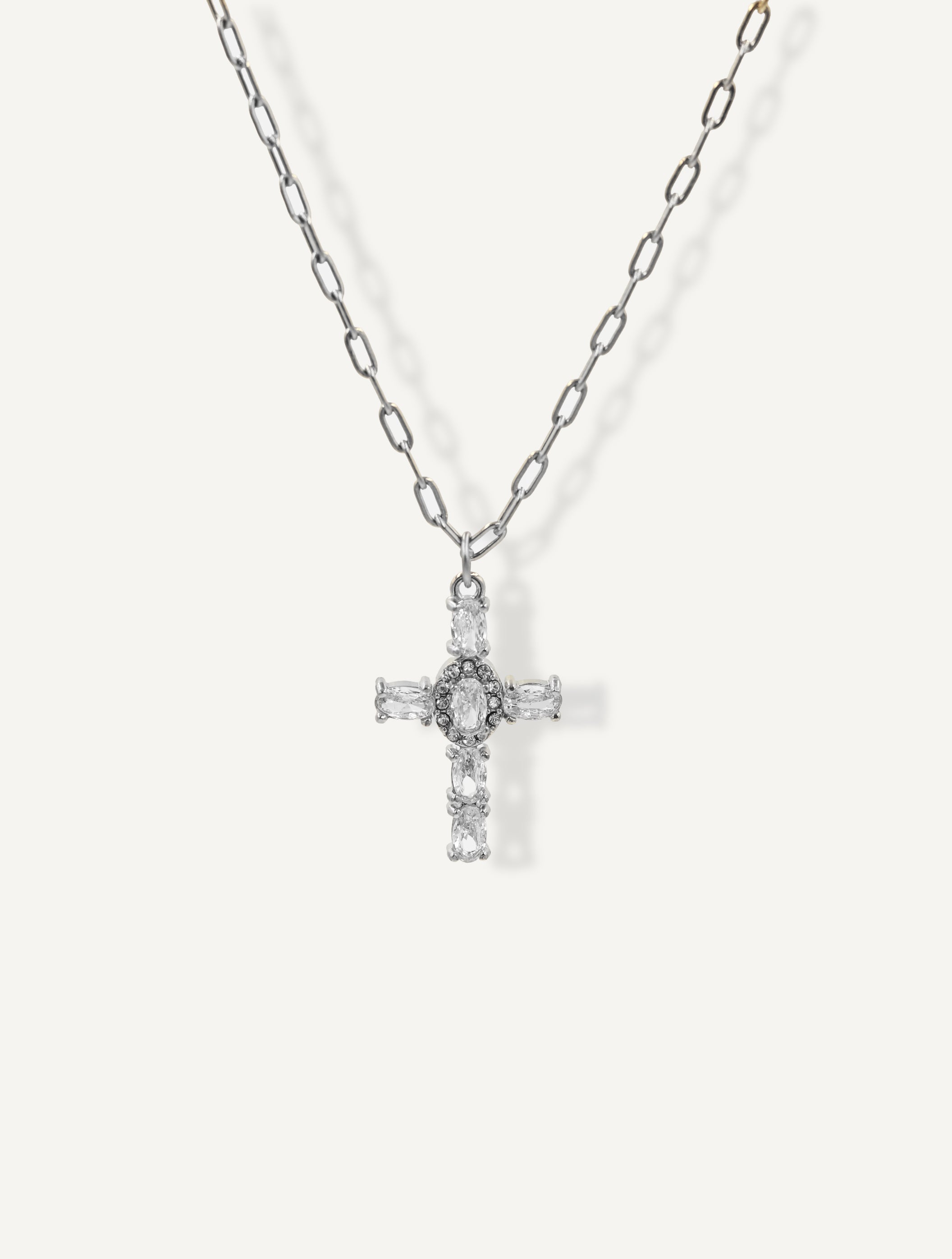 Talaia Bijoux Colliers Argenté Collier long Croix Blanc Bijoux