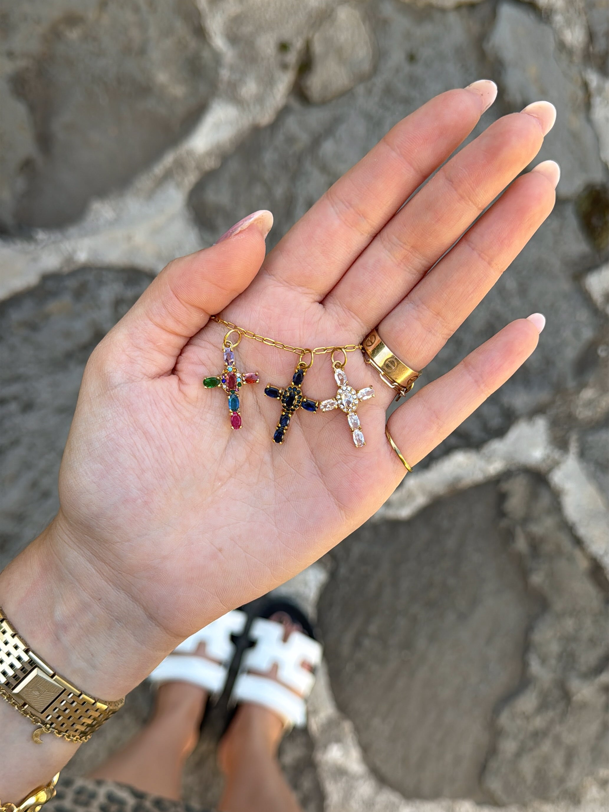 Talaia Bijoux Colliers Collier long Croix bleu foncé Bijoux