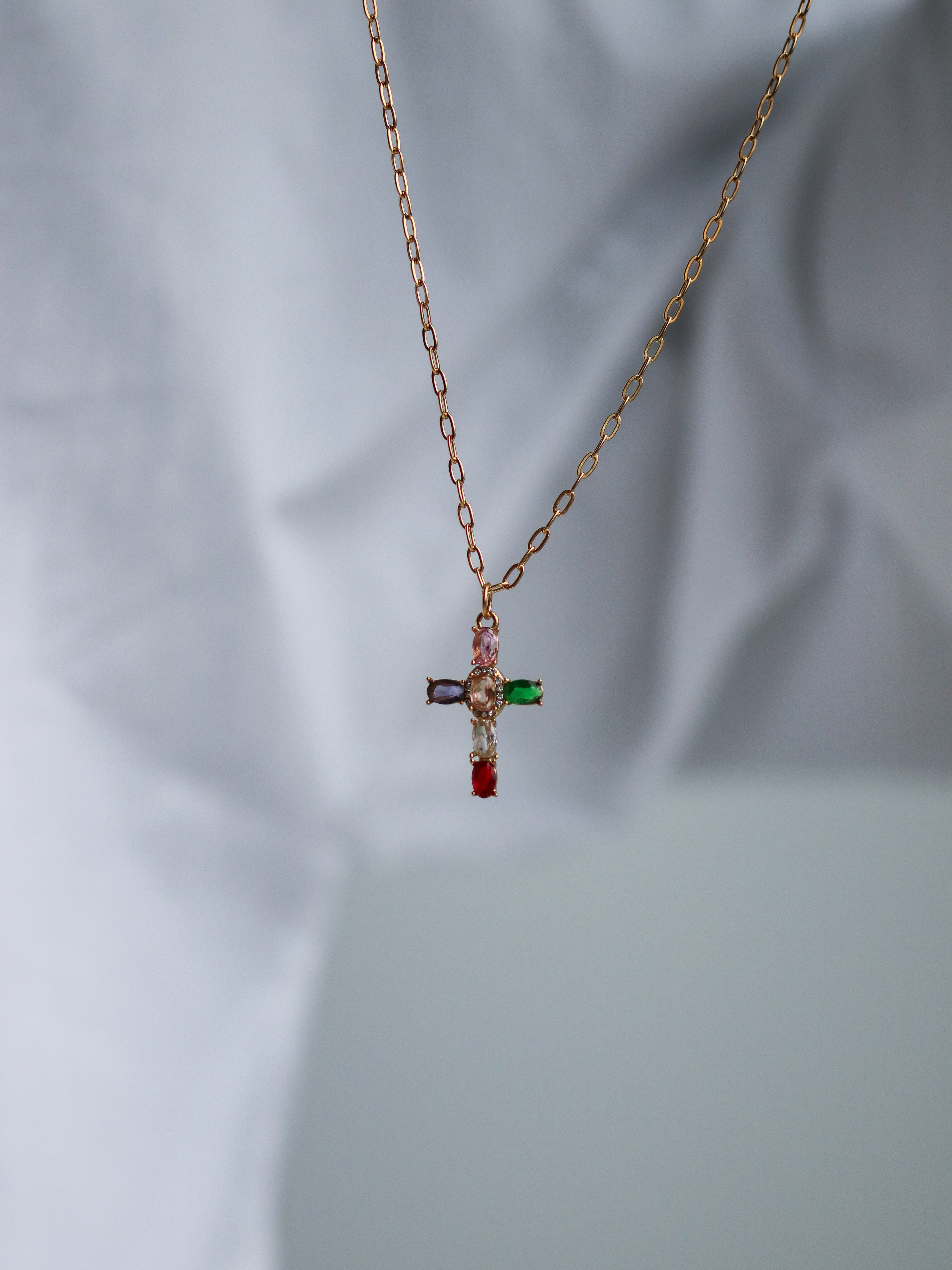 Talaia Bijoux Colliers Collier long Croix coloré Bijoux