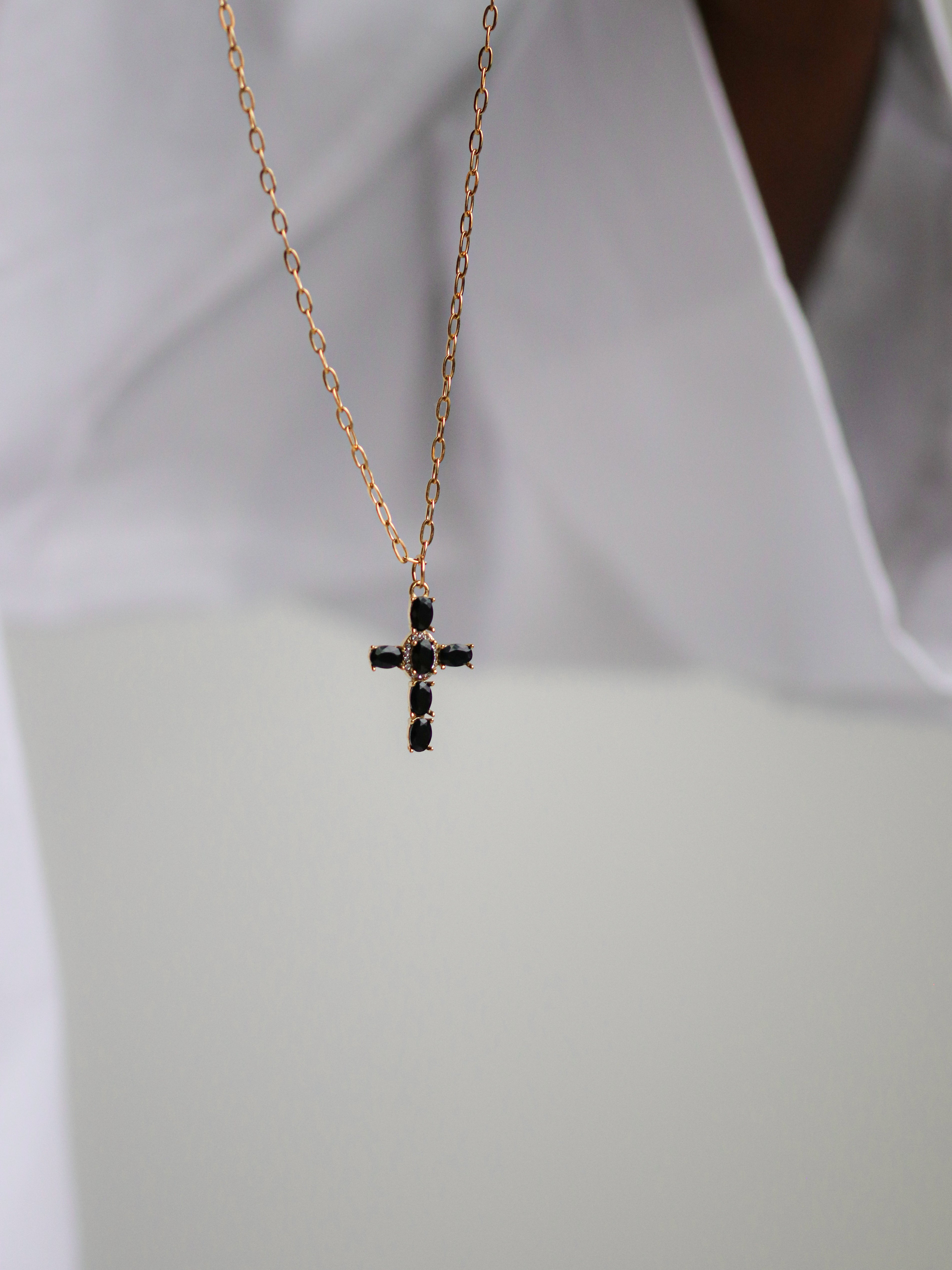 Talaia Bijoux Colliers Collier long Croix noire Bijoux