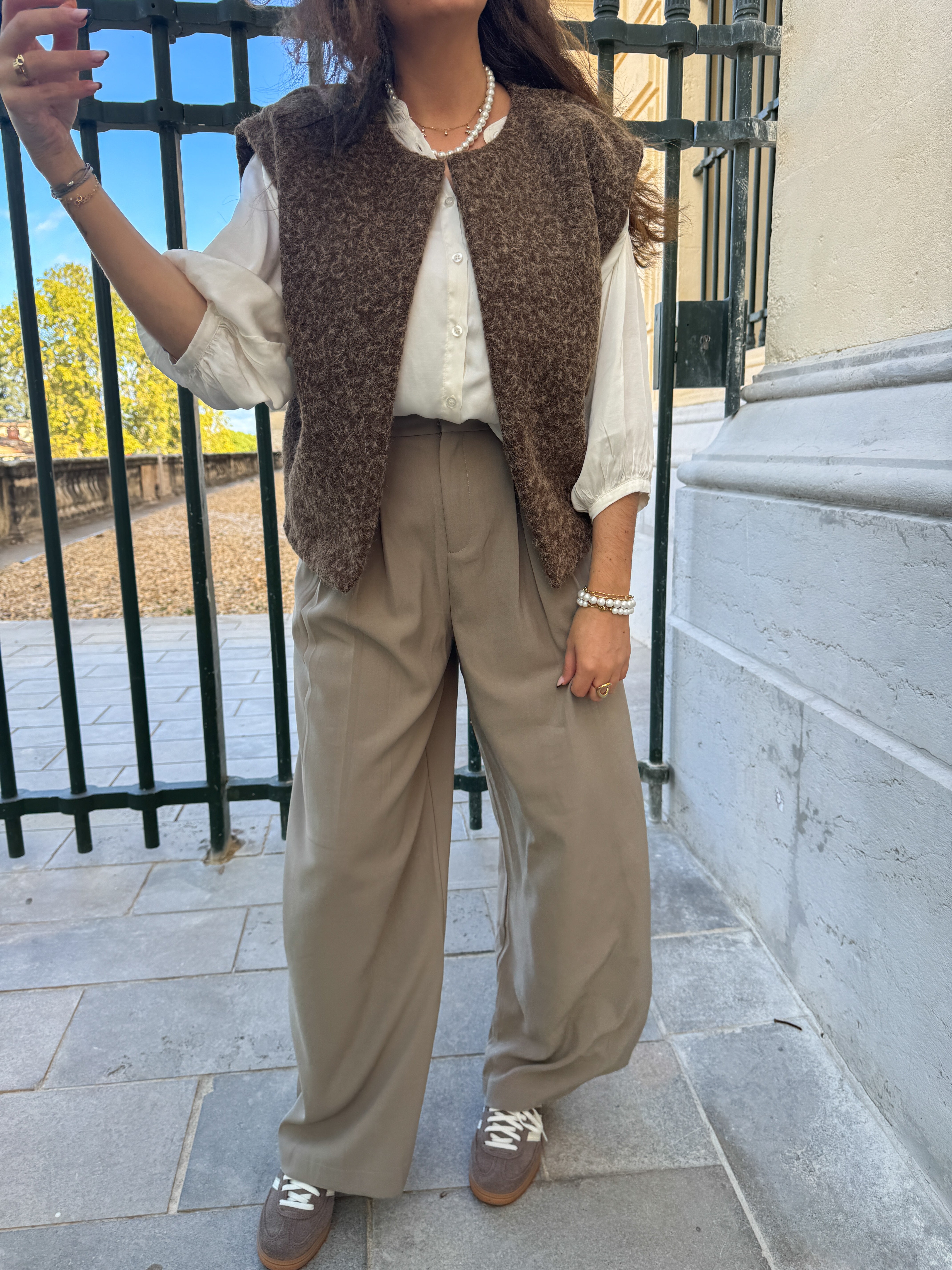 Talaia Bijoux Pantalon Alizée taupe Bijoux