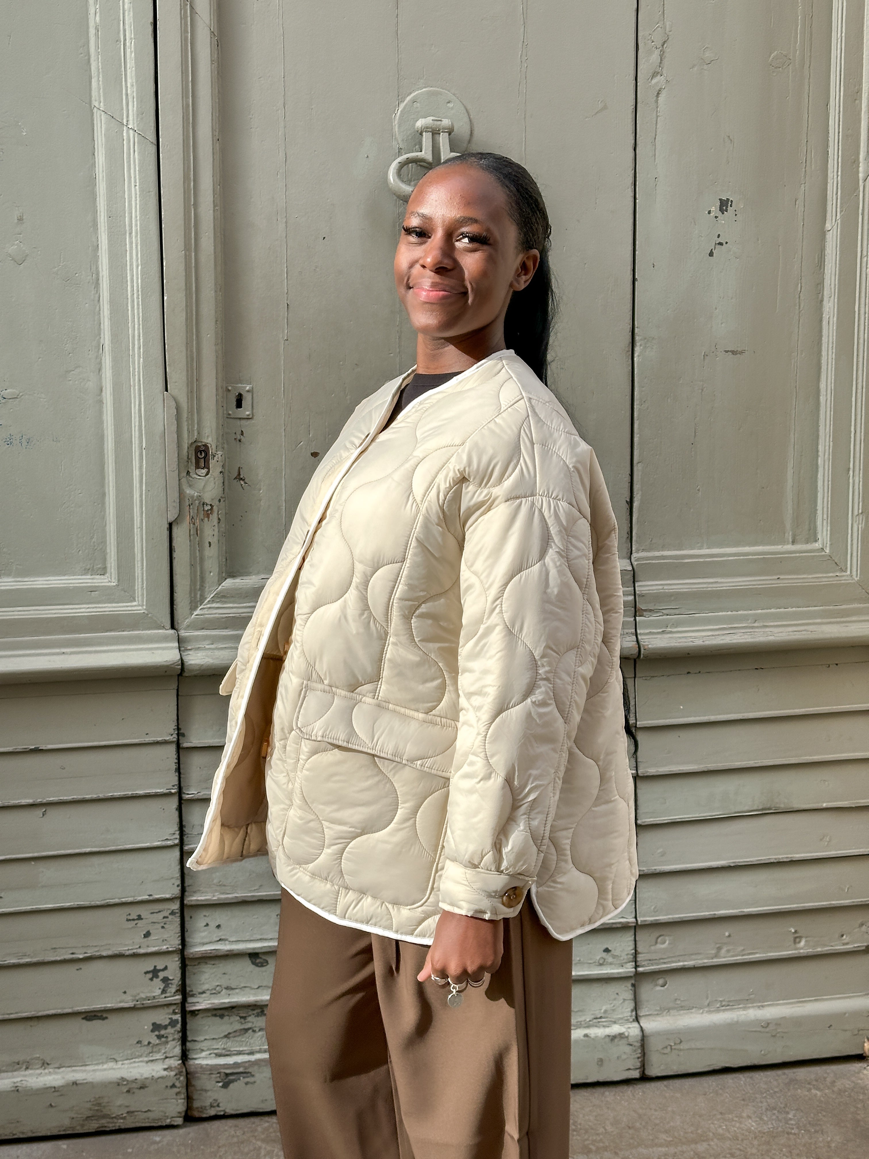 Talaia Bijoux Veste Matelassée crème Candice Bijoux