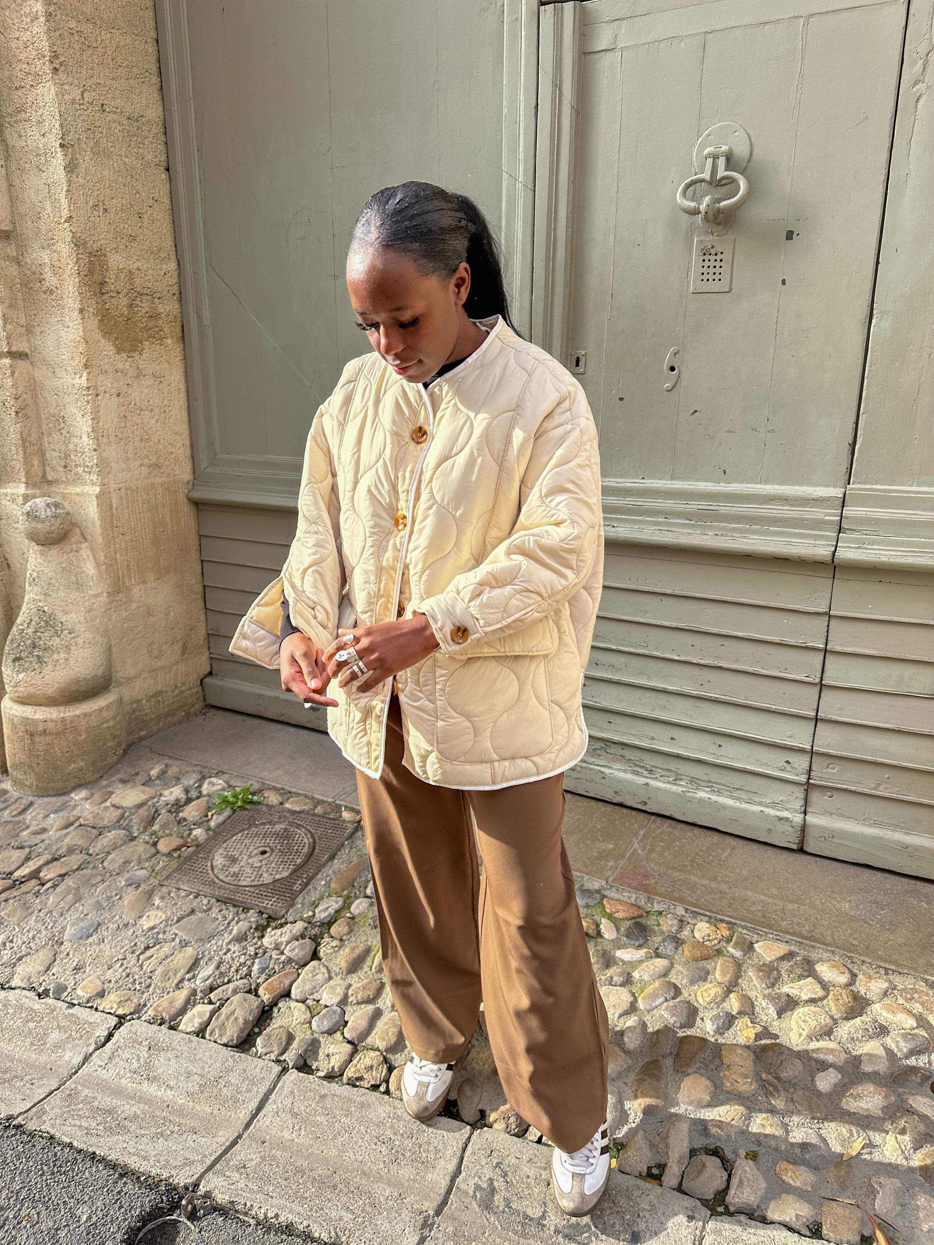 Talaia Bijoux Veste Matelassée crème Candice Bijoux