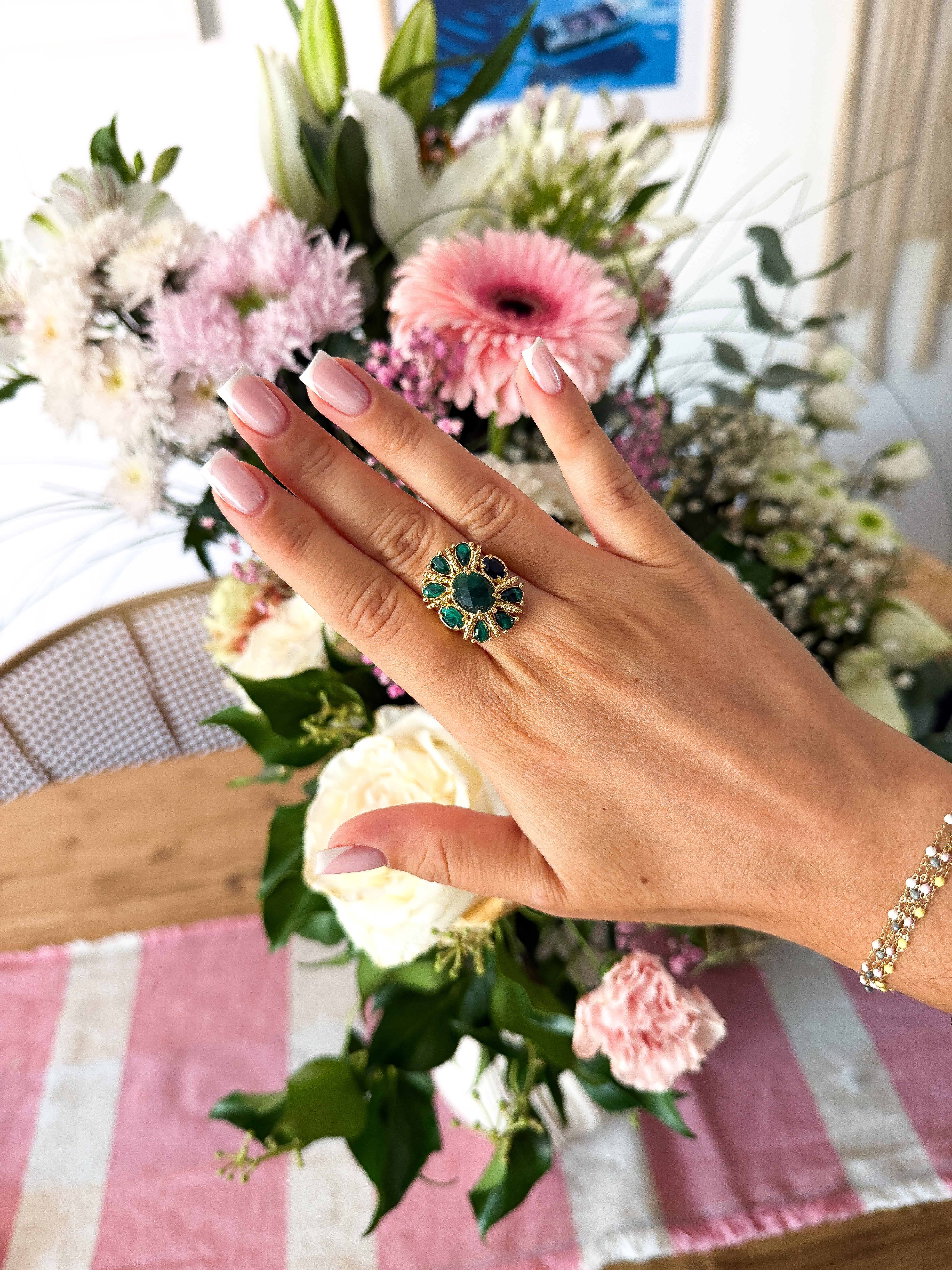 Talaia Bijoux Bagues Bague Amélie Verte Bijoux