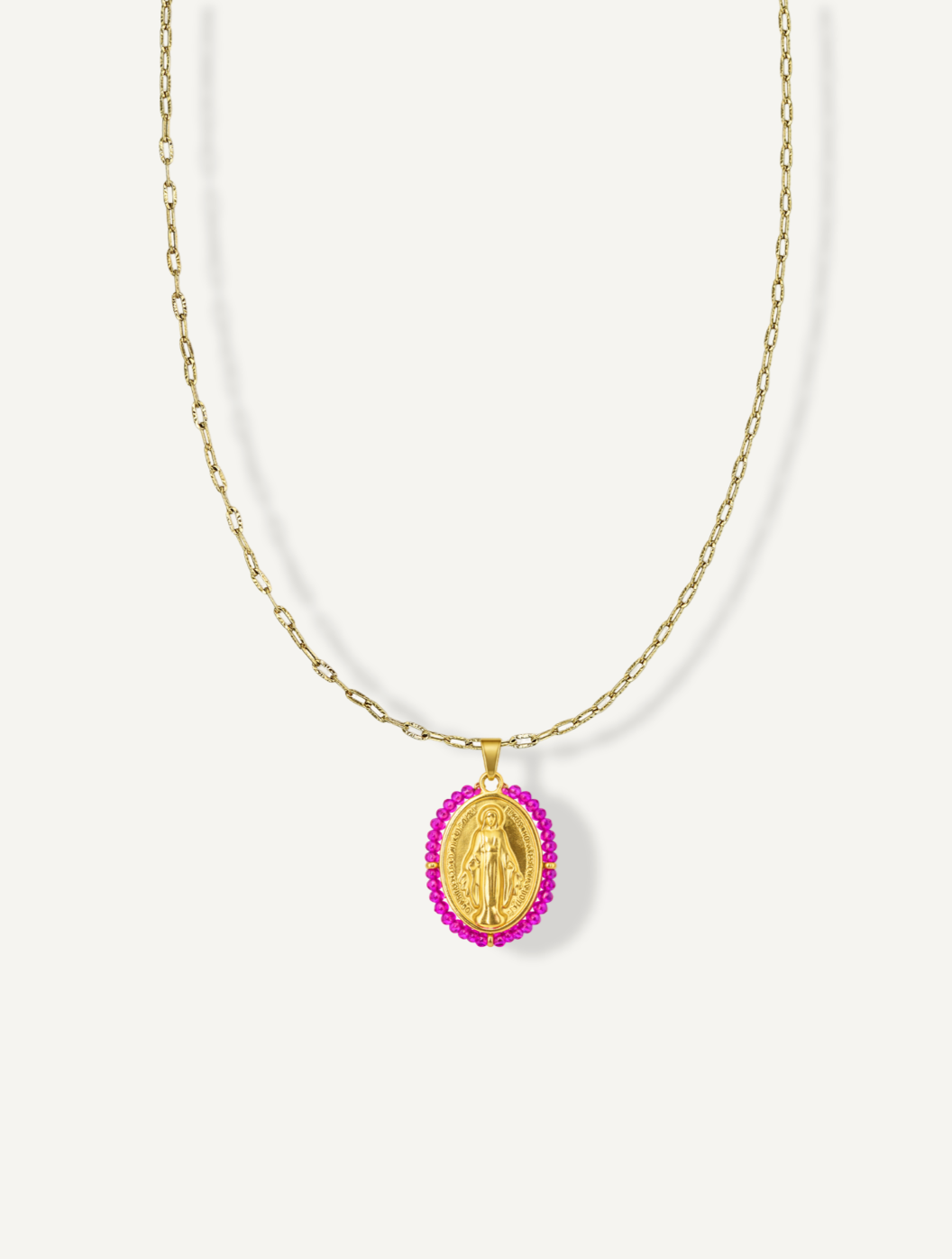 Talaia Bijoux Colliers Rose Collier Madone Coloré Bijoux