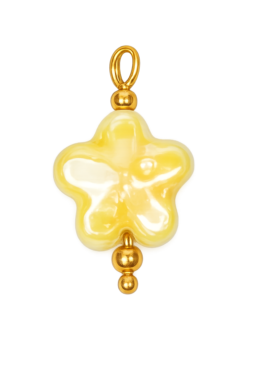 Talaia Bijoux Perle fleur jaune S Bijoux